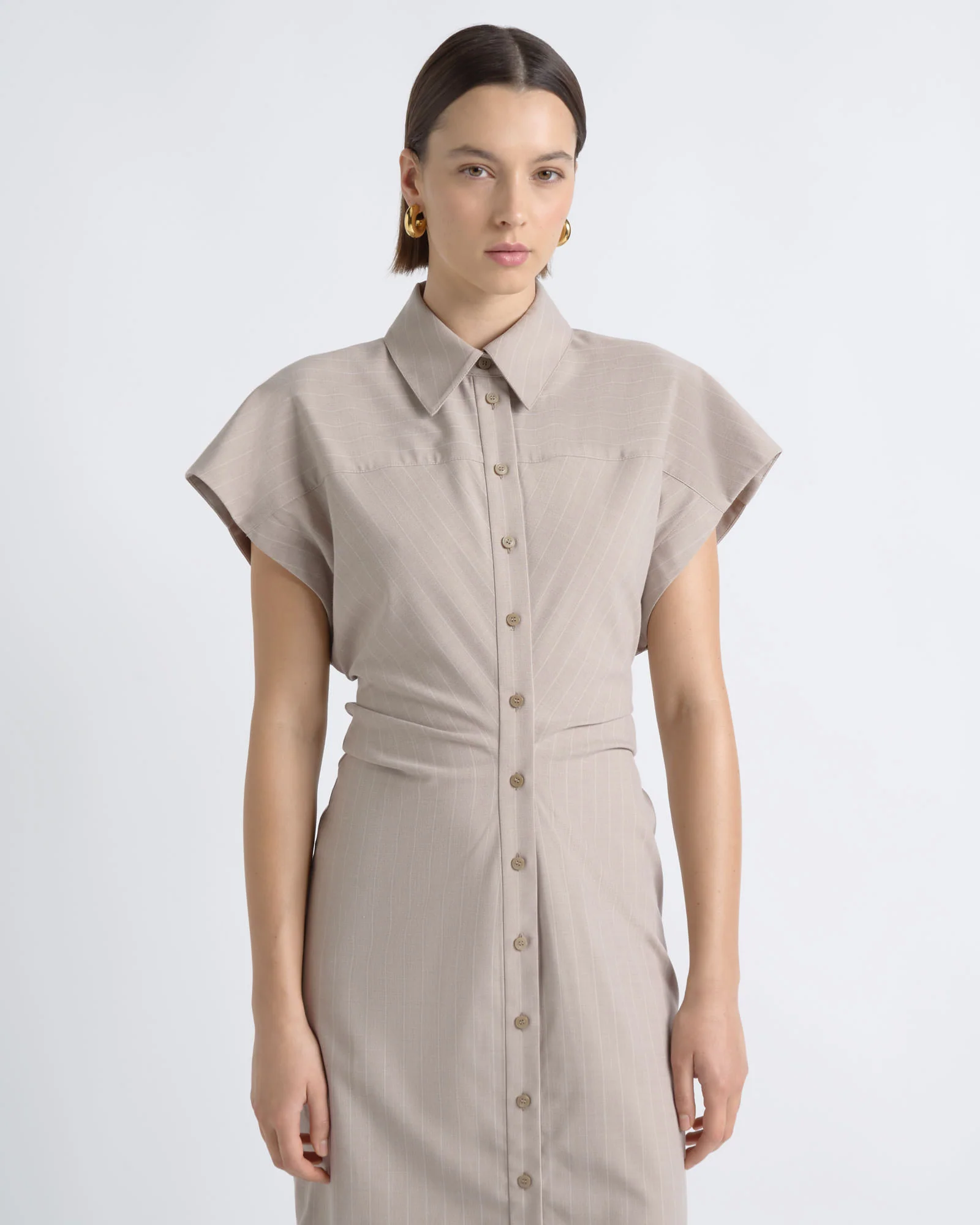 Pinstripe Shirt Dress