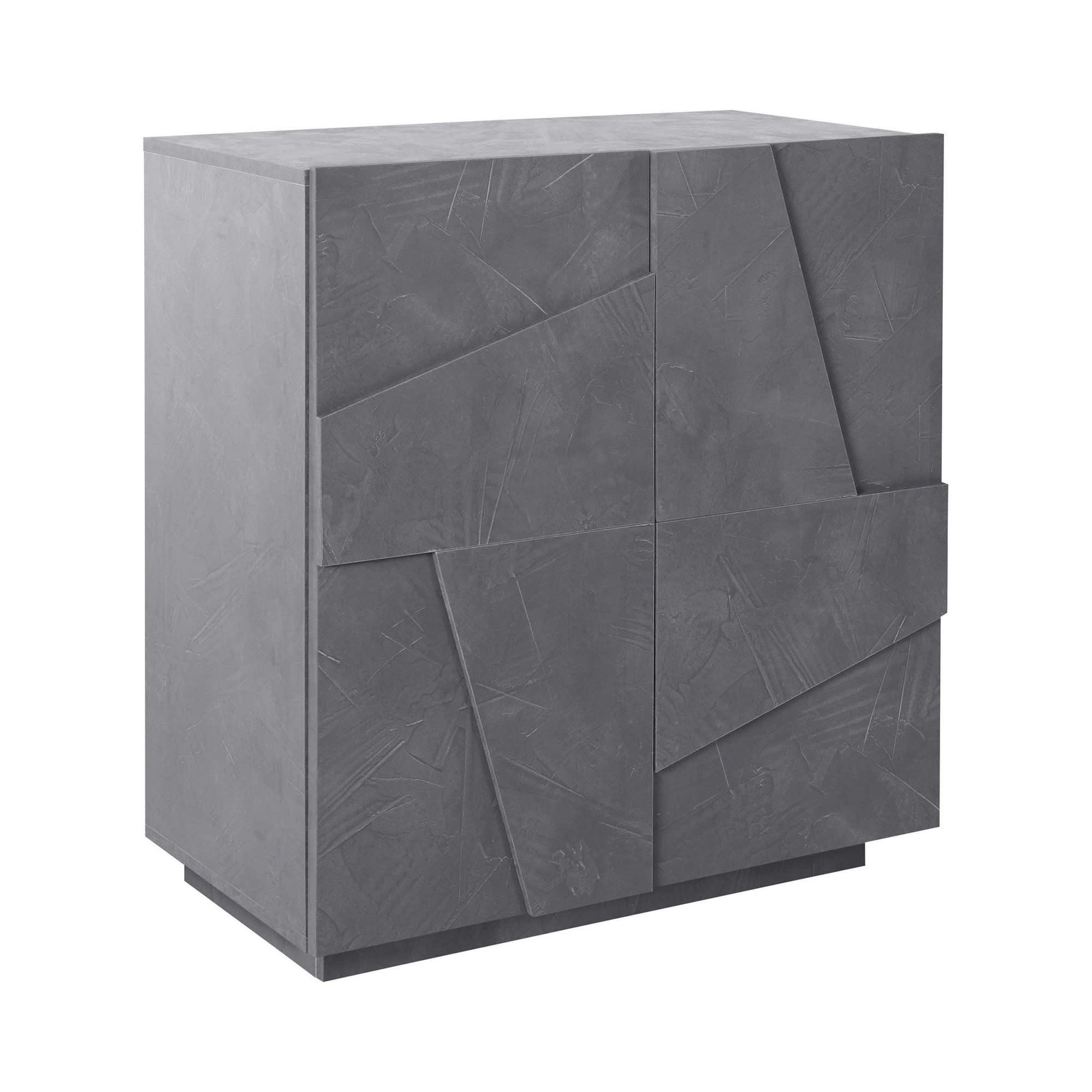 - Buffet moderne 2 portes effet bois gris ardoise