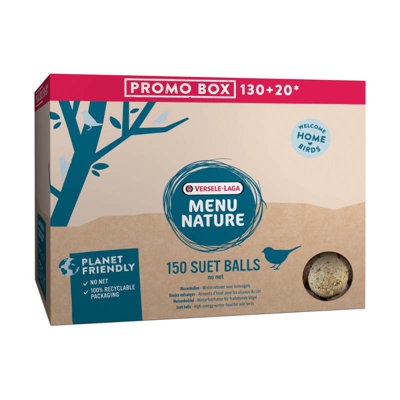 Boule pour mésange sans filet 130 pièces   20 pièces gratuites