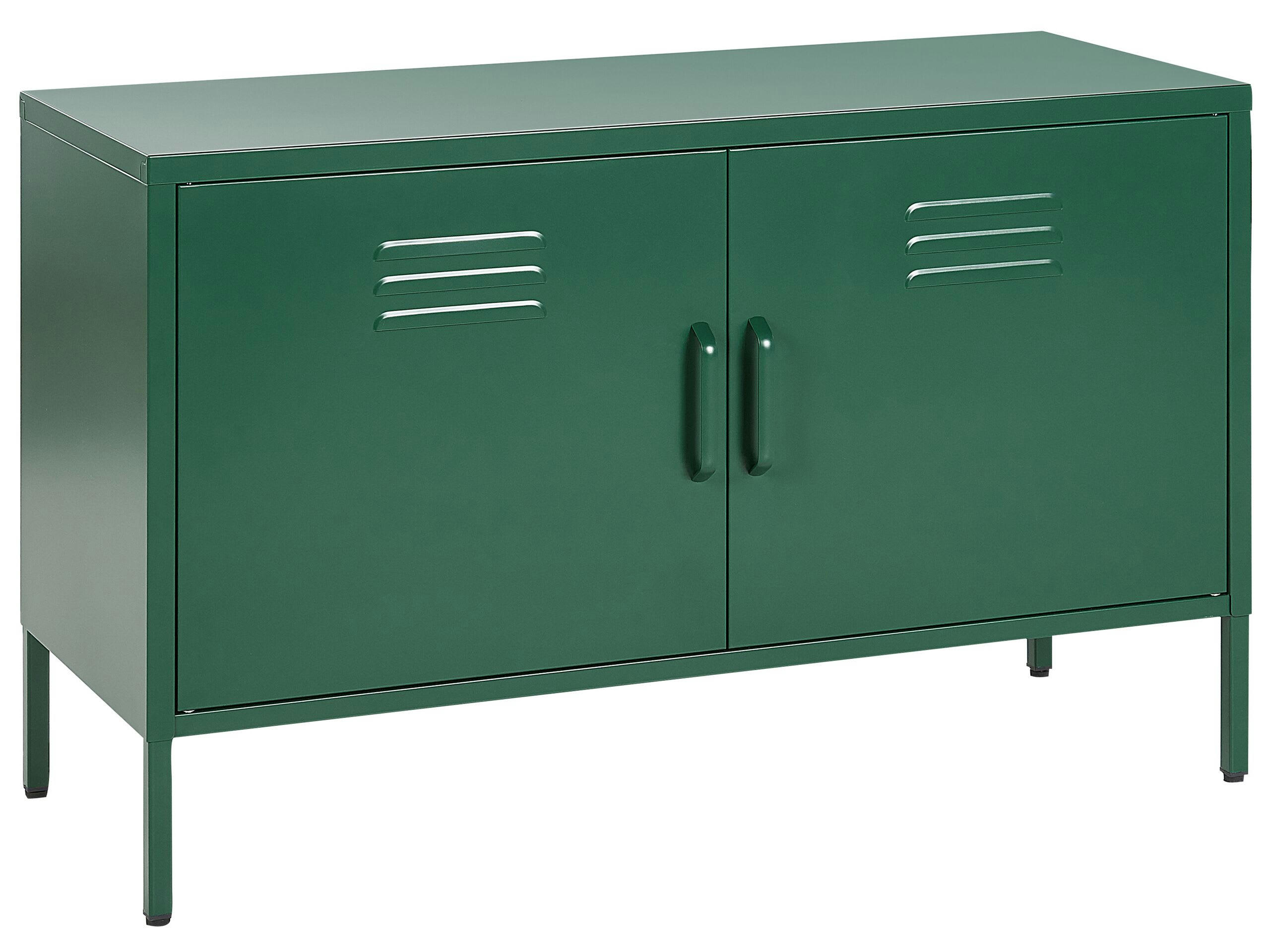URIA - Buffet en métal vert 2 portes