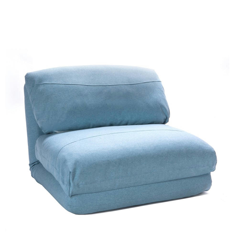 NALO - Chauffeuse convertible 1 place tissu bleu pastel
