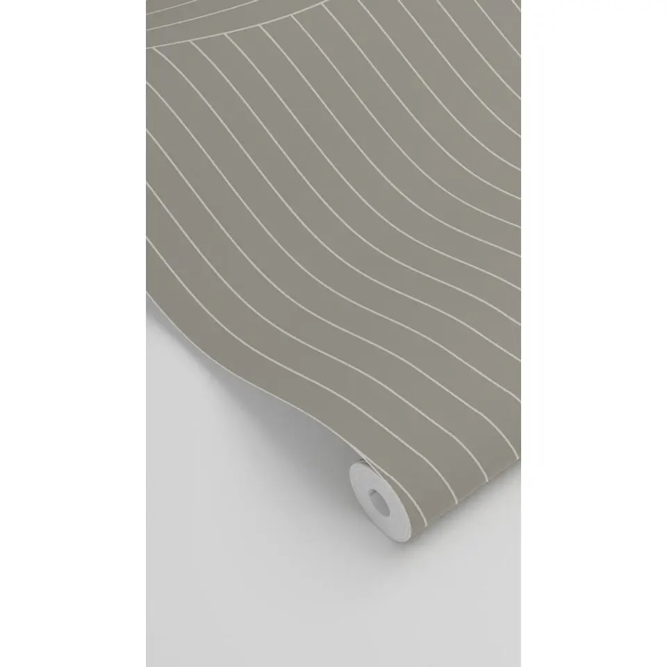 ESTAhome behang grafische lijnen warm grijs - 50 x 900 cm