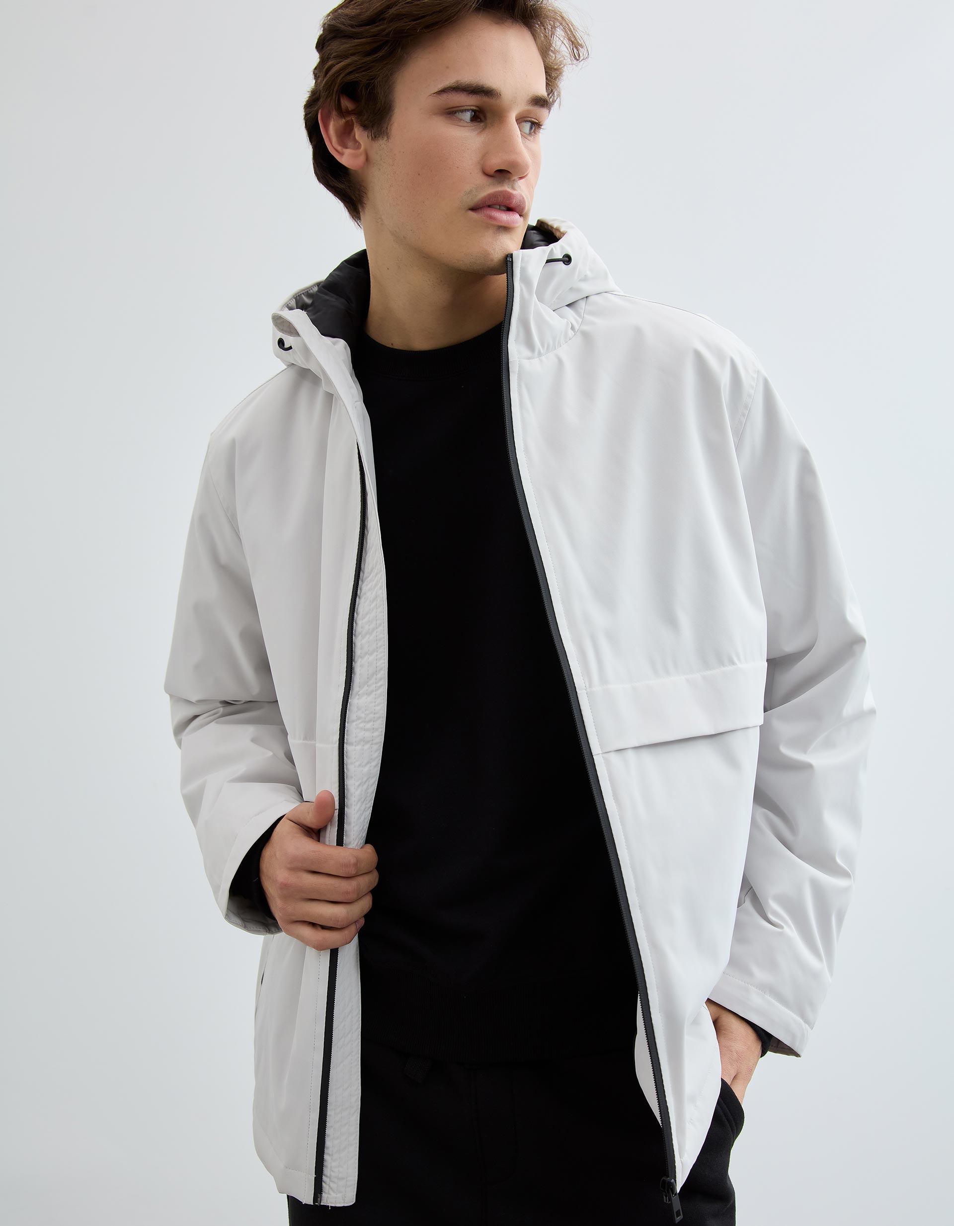 Parka com Capuz, Homem, Branco