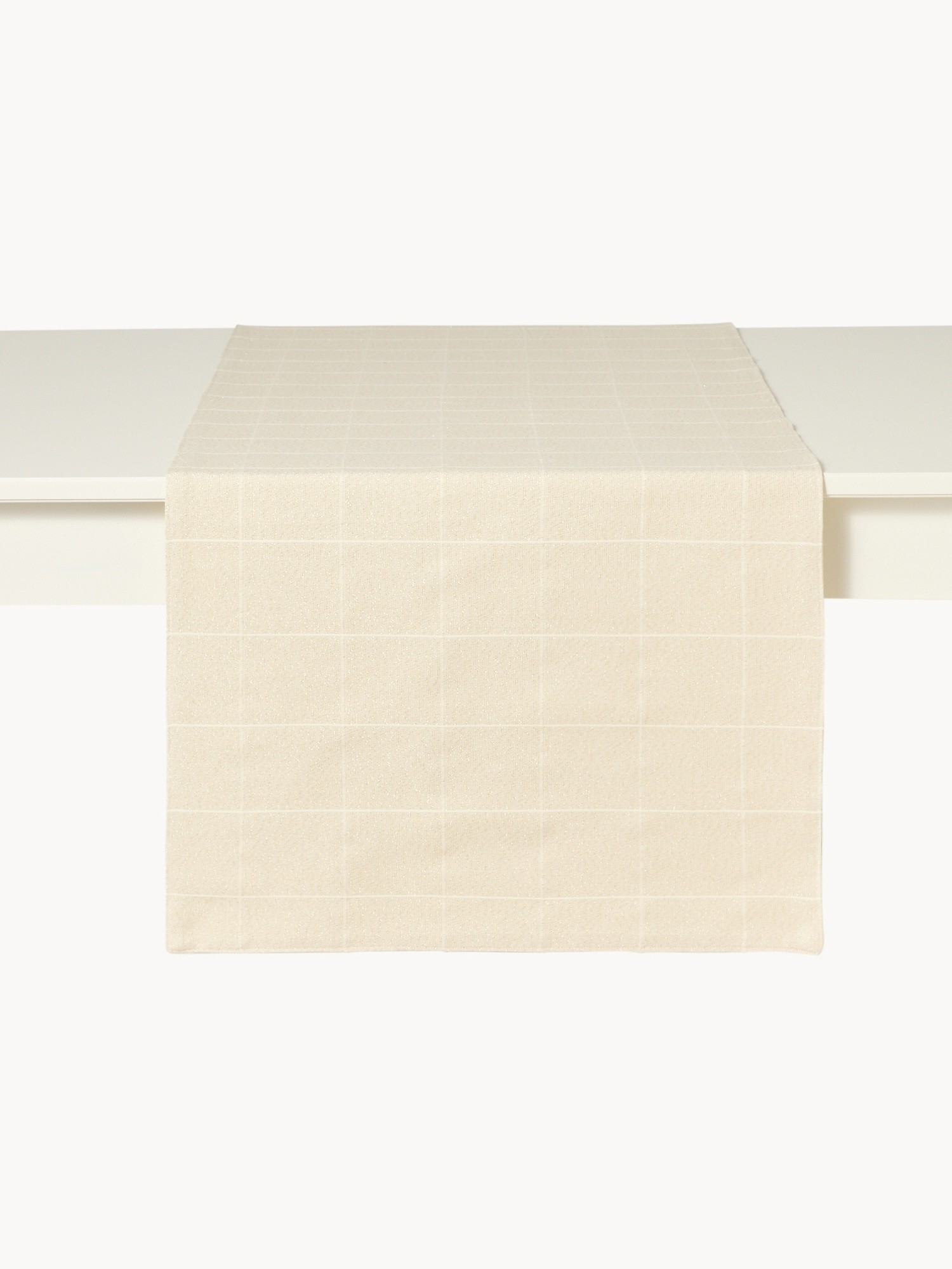 Runner in cotone e lurex motivo check