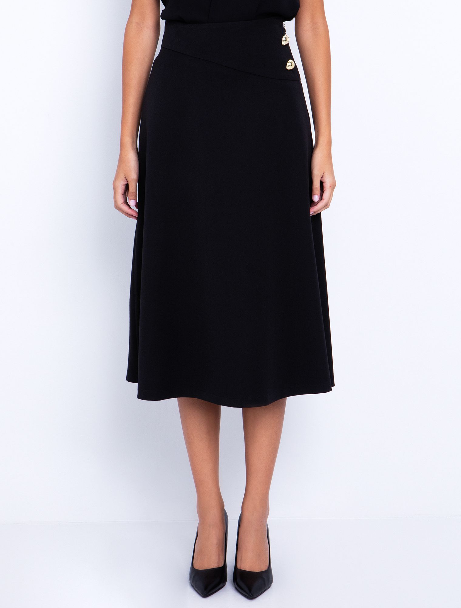 Midi φούστα με κουμπιά