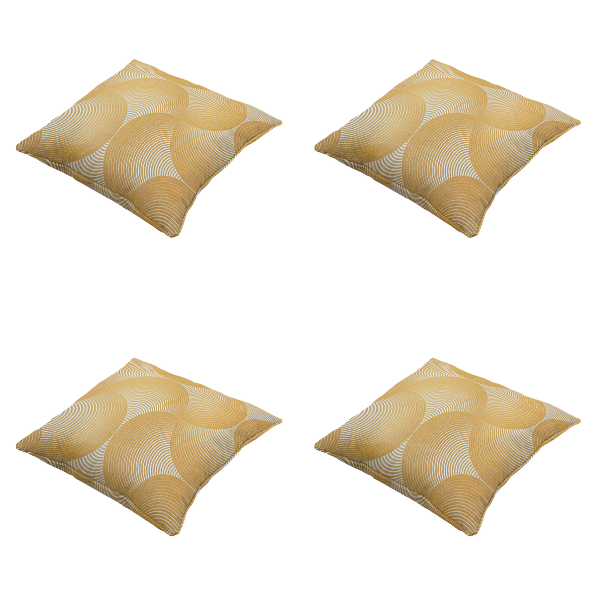 Madison sierkussen Napels - geel - 50x50x10cm - set van 4