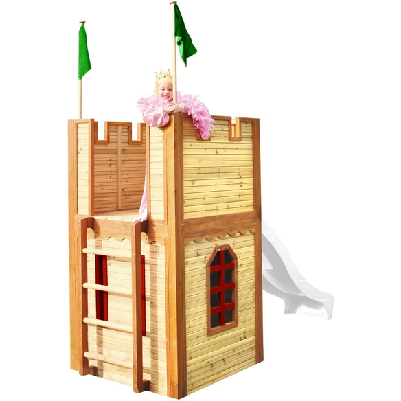 Kinderspielhaus »Arthur«, BxHxT: 319 x 195 x 110 cm, Holz, braun/rot/weiß