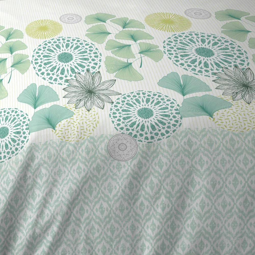 GINNAN - Parure de lit en coton vert 260x240