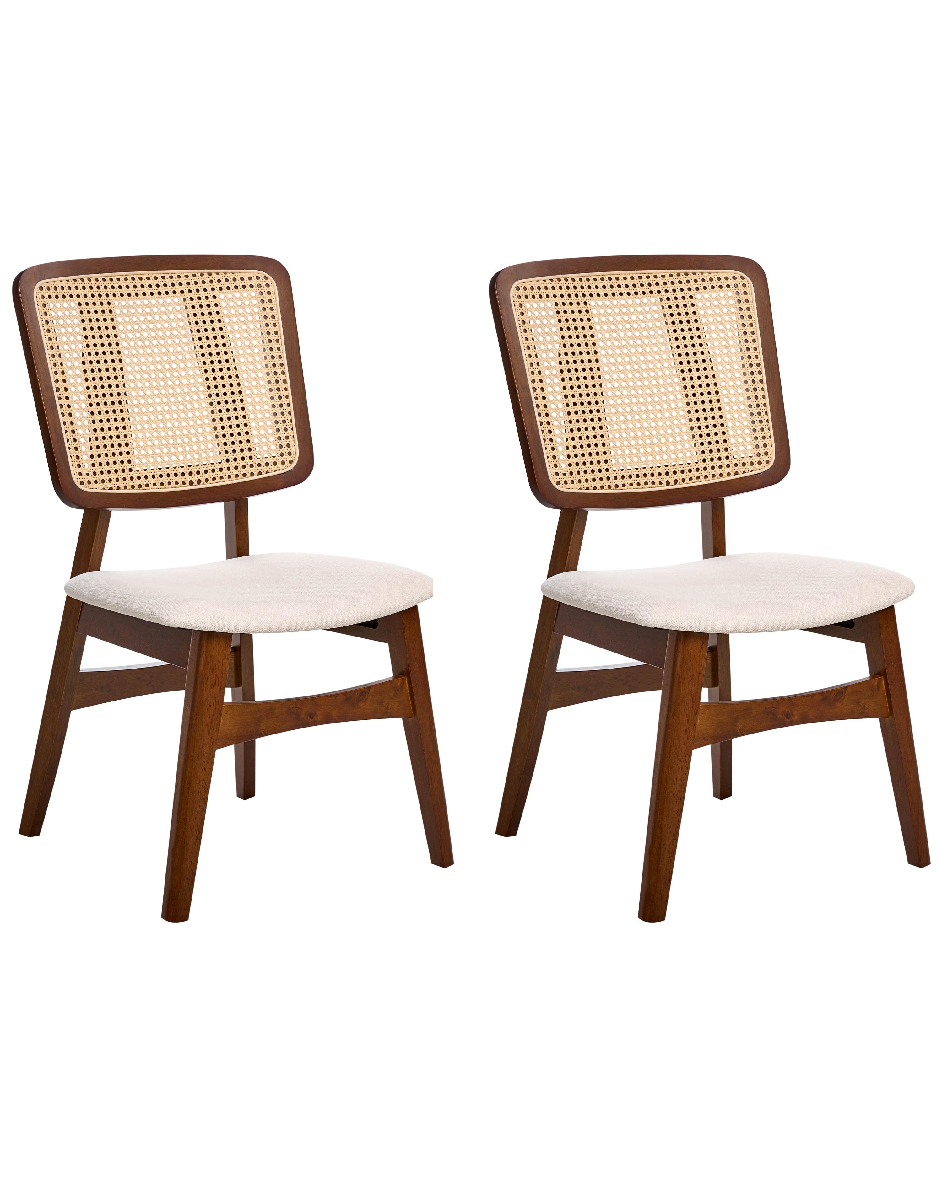 Set of 2 Dining Chairs ALCOVA Wood Brown