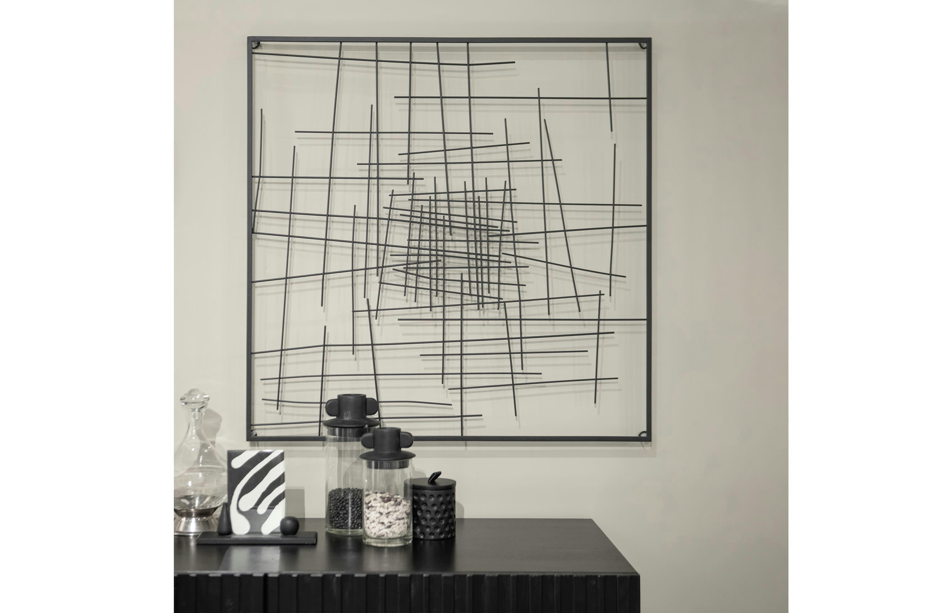 FIDDE - Décoration murale en métal noir