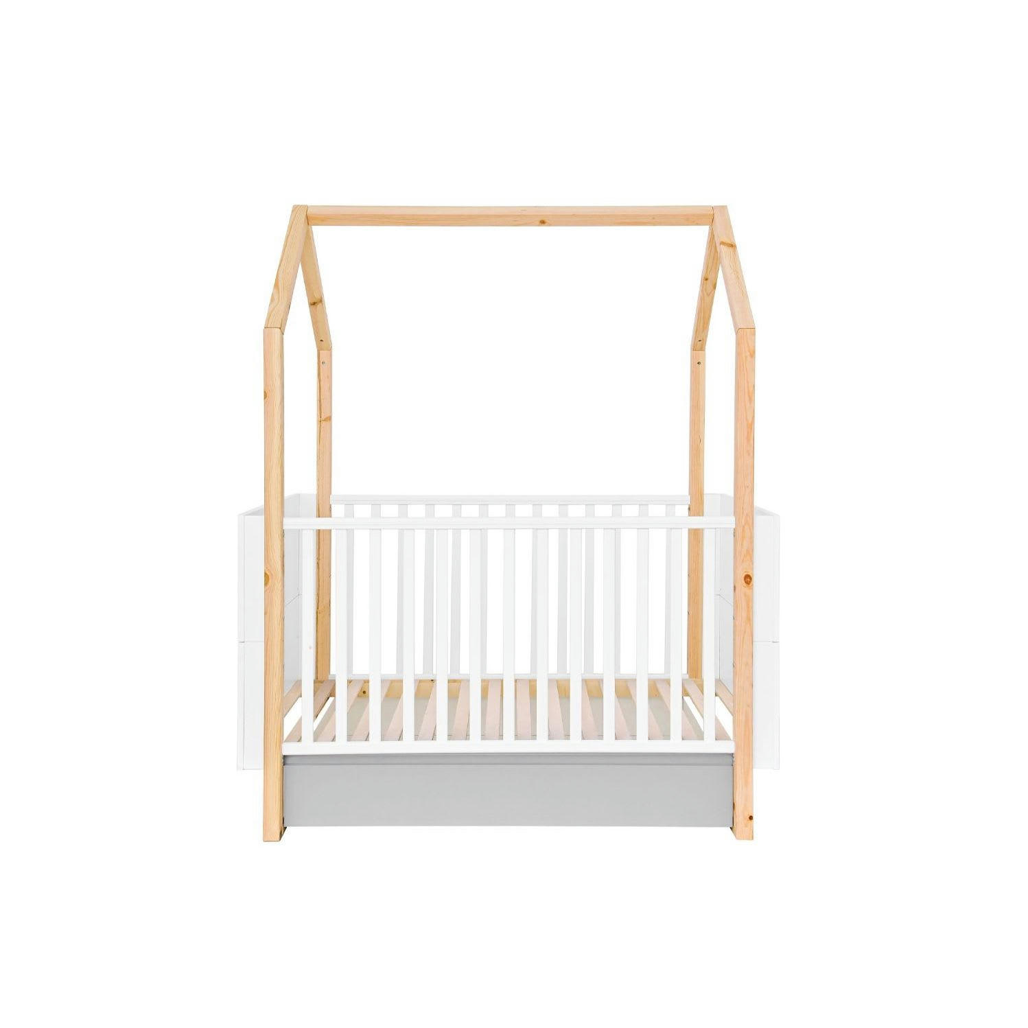 - Lit bébé évolutif avec tiroir 140x70 Blanc