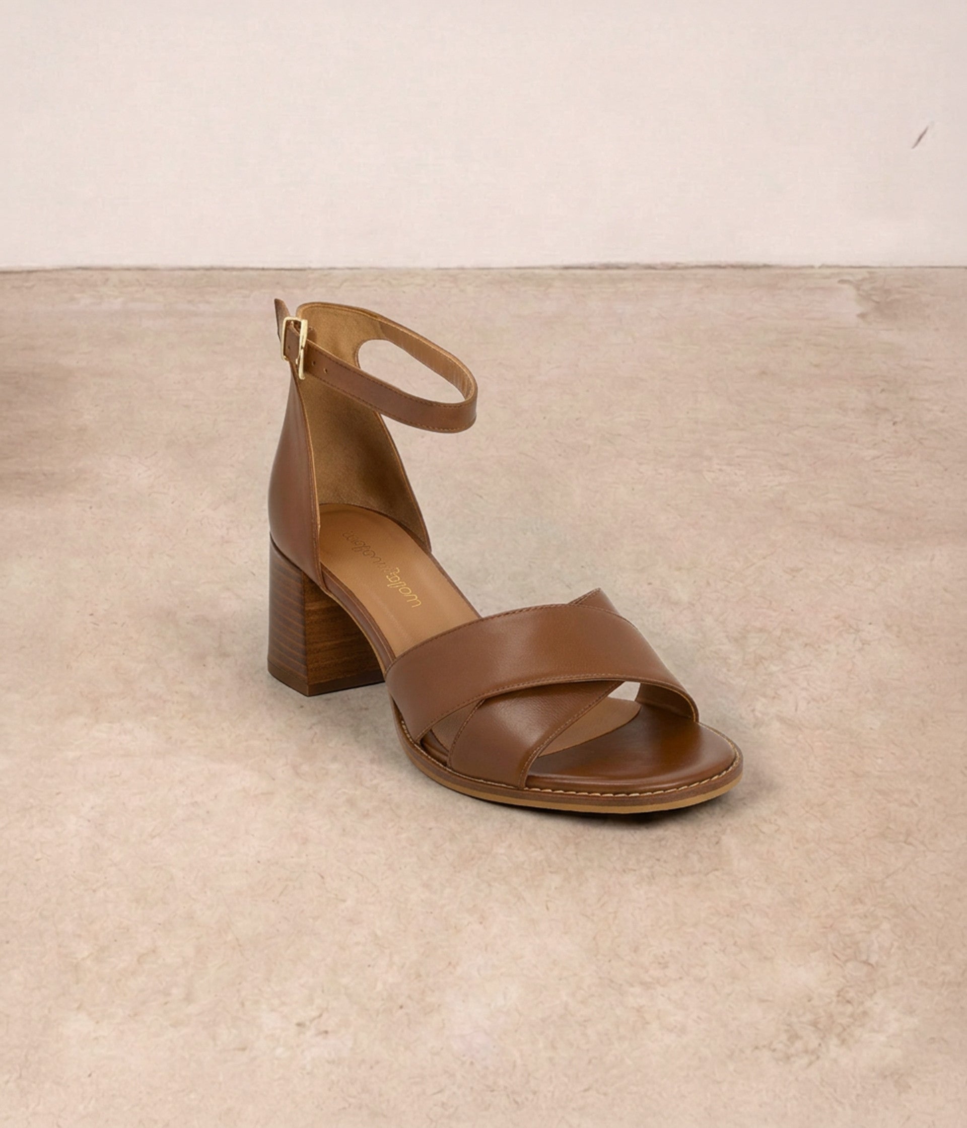 Sandales en cuir cognac Toscane