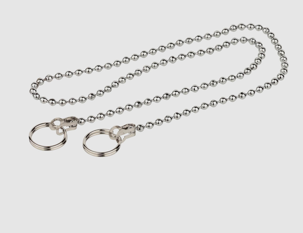 Kugelkette m 2 Ringen chrom