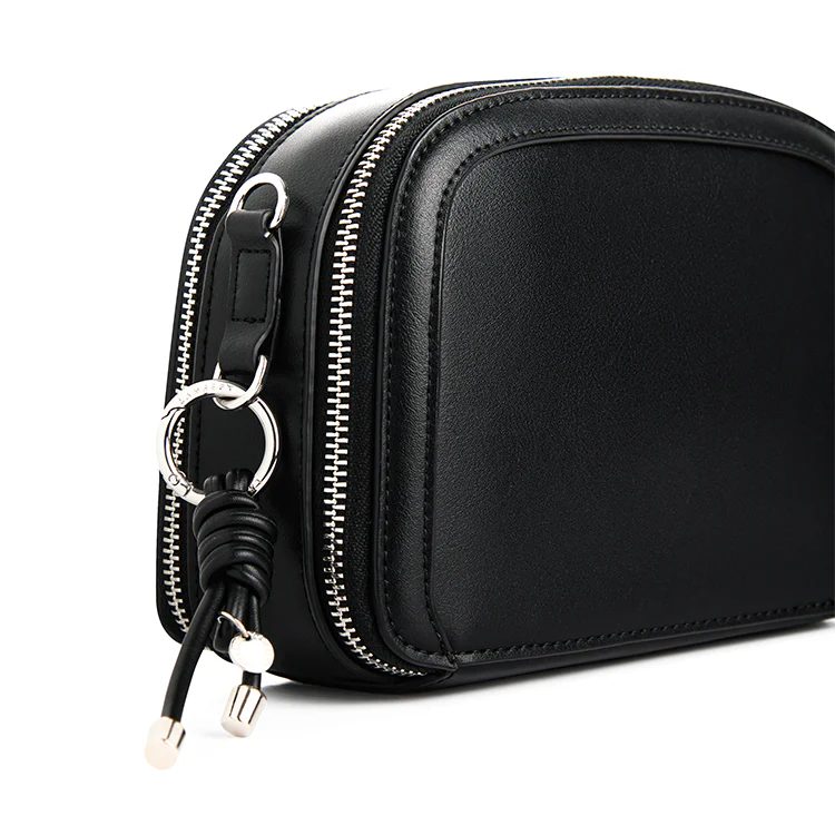 The Emmy - Black Vegan Leather Crossbody Bag