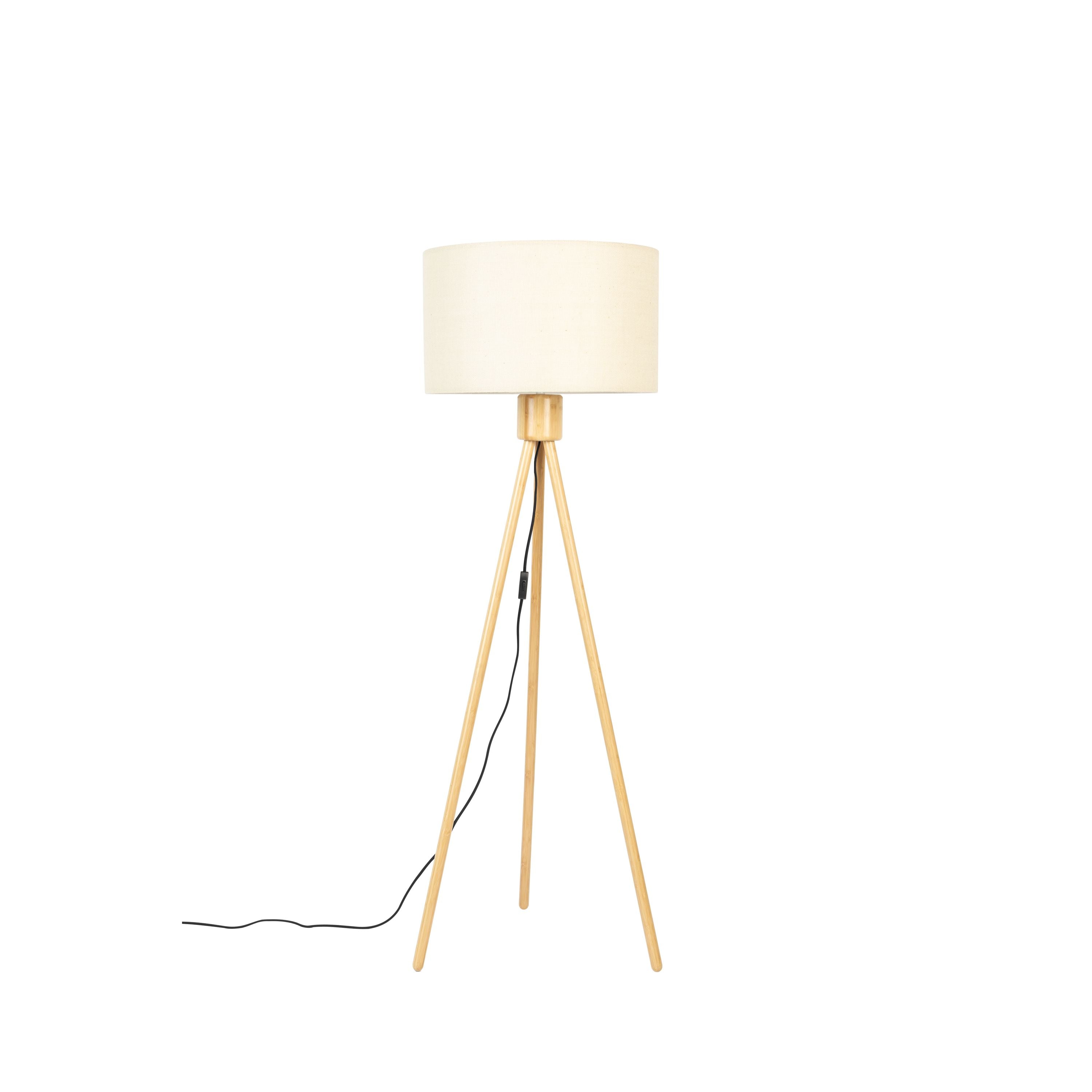 Zuiver Fan Vloerlamp Met Driepoot Bamboo - Wit