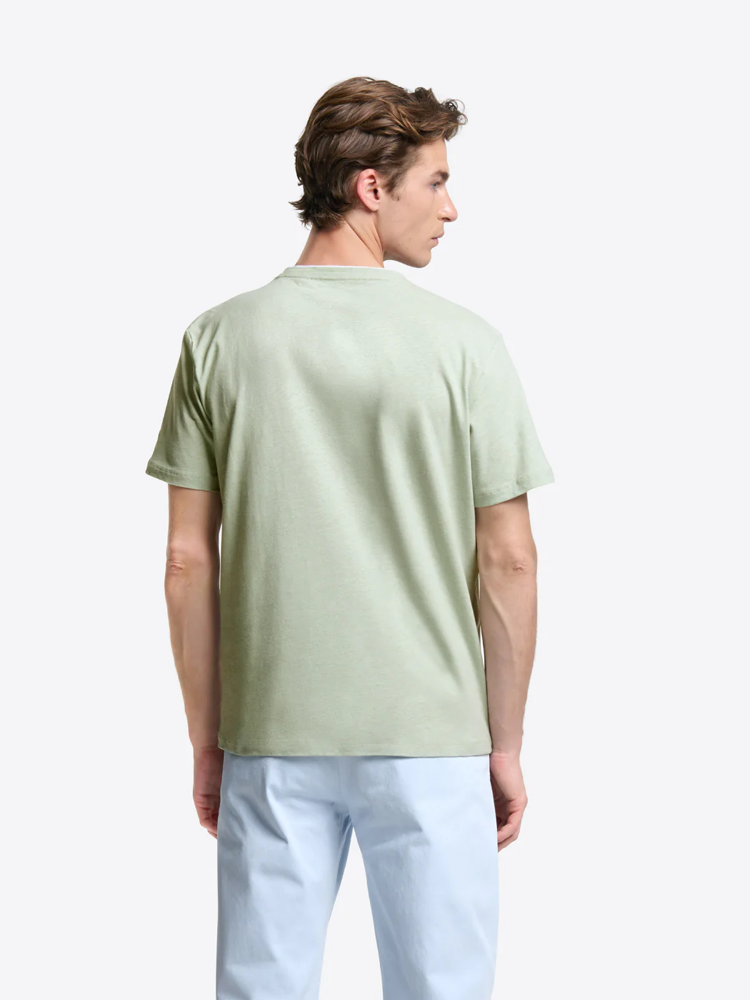 T-shirt col rond en coton lin