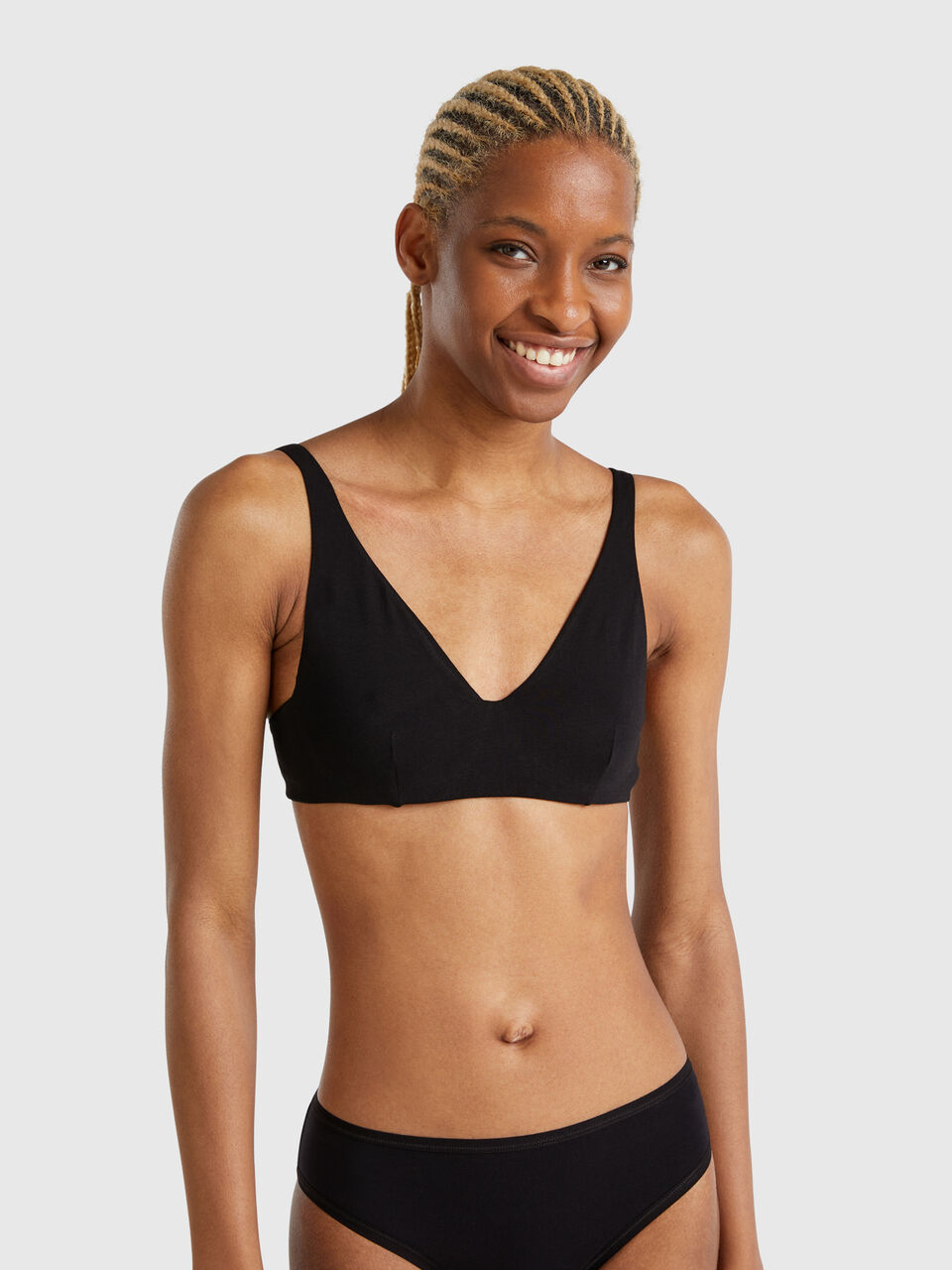 Bra with underwire in stretch cotton