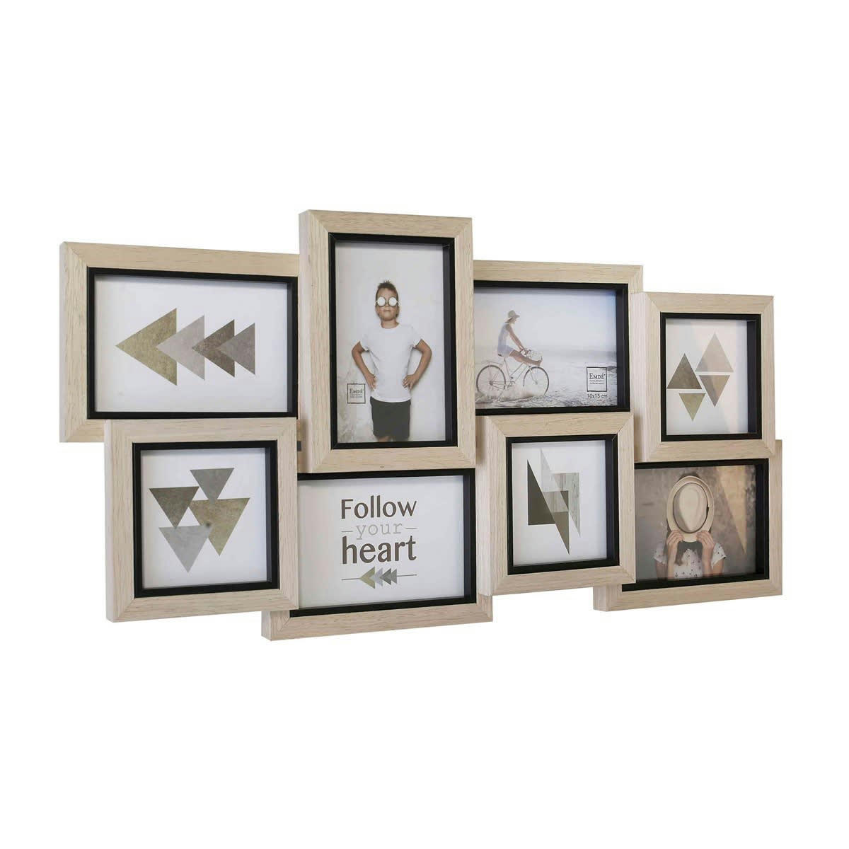 CADRE MULTIVUES LISERÉS 8 PHOTOS - Cadre multivues bois 30x61cm