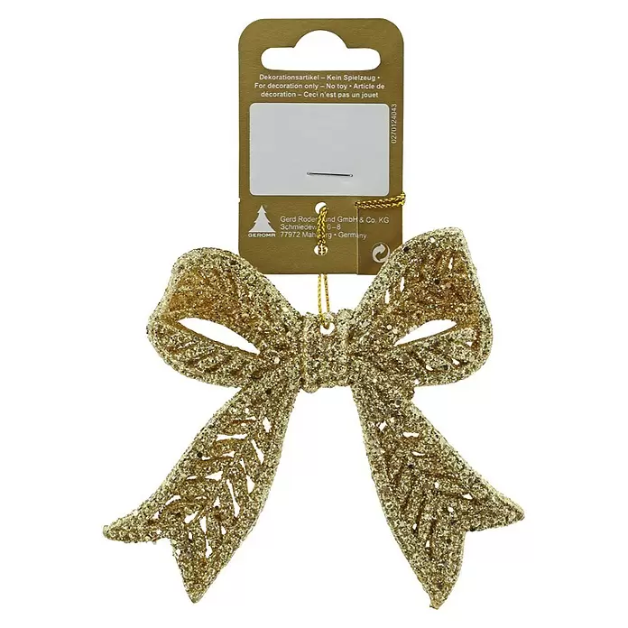 JULETREPYNT ROSETT GLITTER 11CM GULL