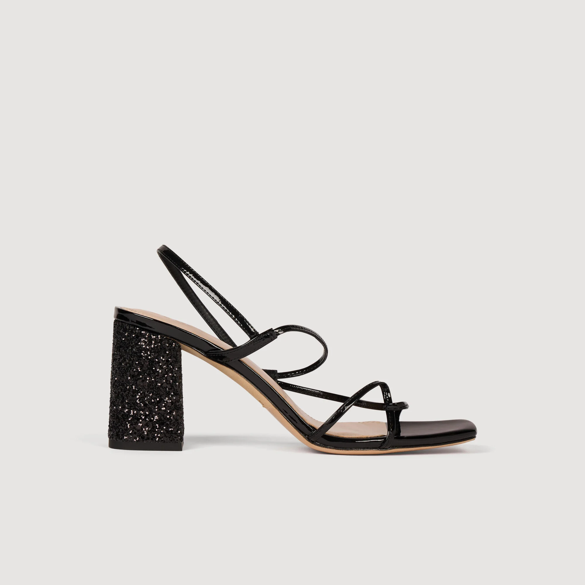 Sandales à talon pailleté