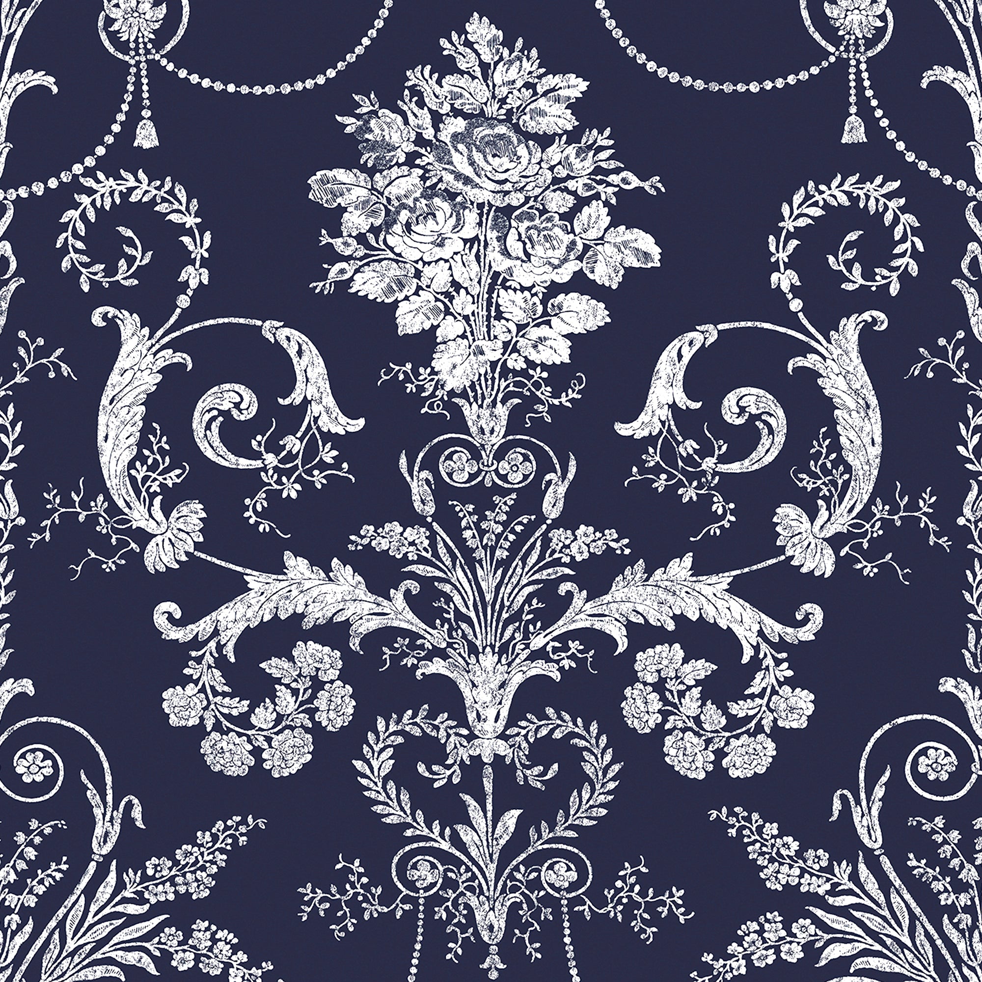 Laura Ashley Vliesbehang - Josette Midnight - 10mx52cm