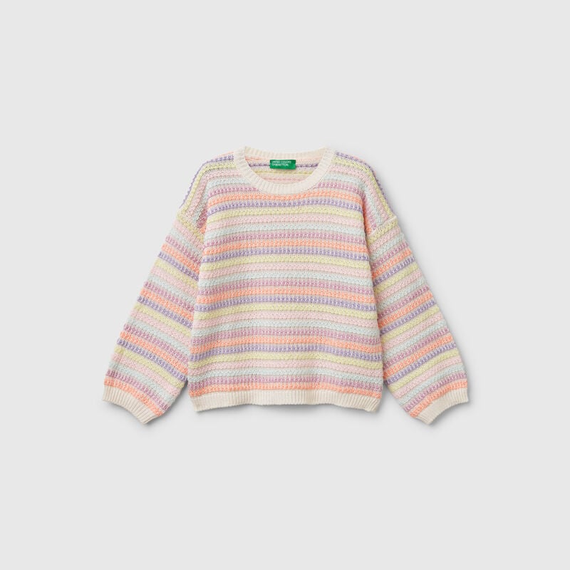 Sweater with multicolor stripes