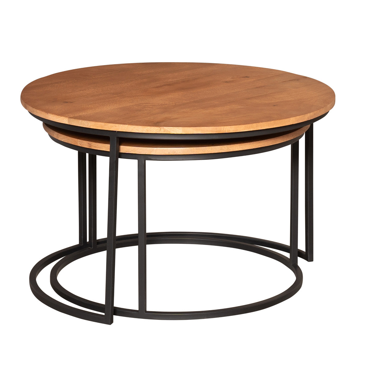 Starfurn Salontafel Denver - Rond Naturel Hout - Set van 2