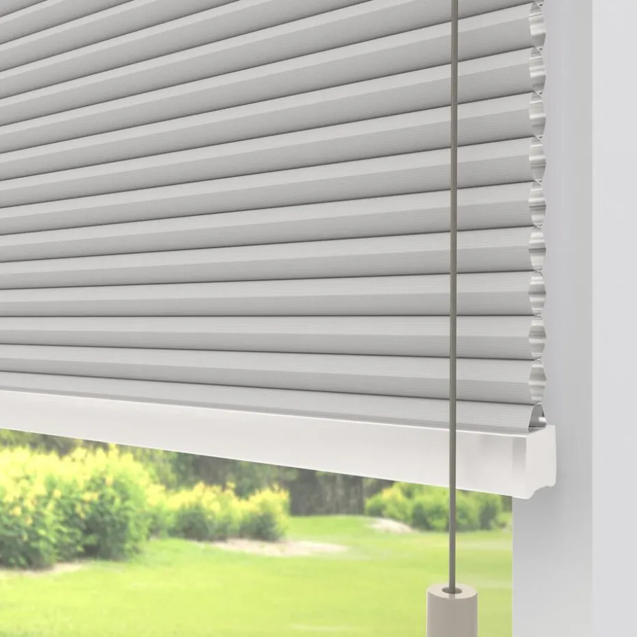 Kwantum Plisségordijnen | Isolerende Gordijnen | Fenstr Dubbel Plissé Elsa  Verduisterend LichtGrijs