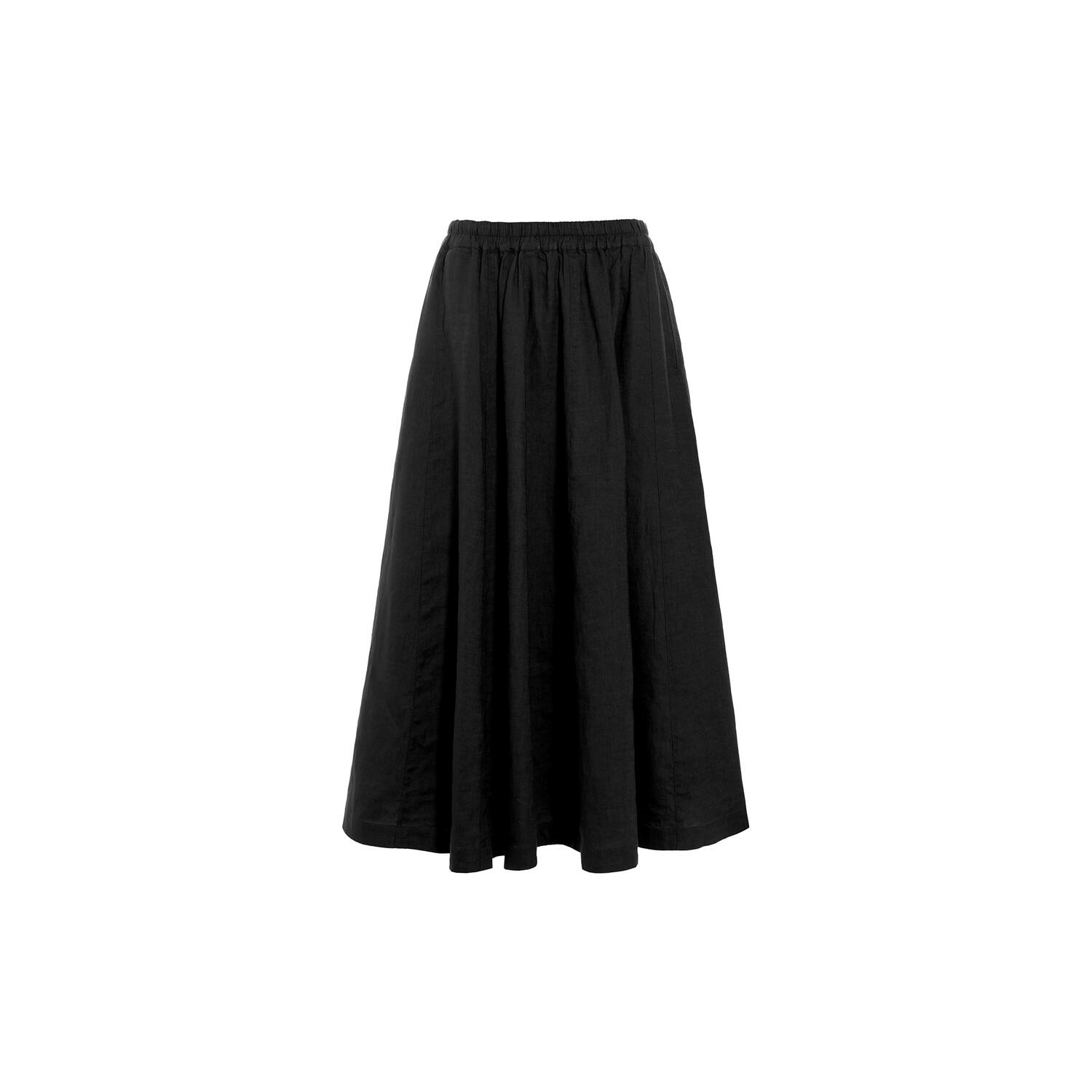 Airy linen nederdel, black