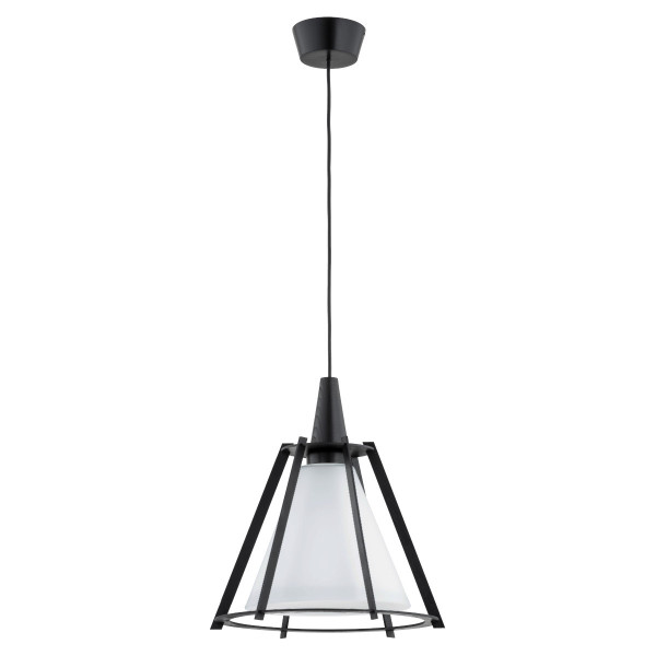 Lampa wisząca czarno-biała POMONA 1xE27x15W wym: 95x33x33 cm Alfa