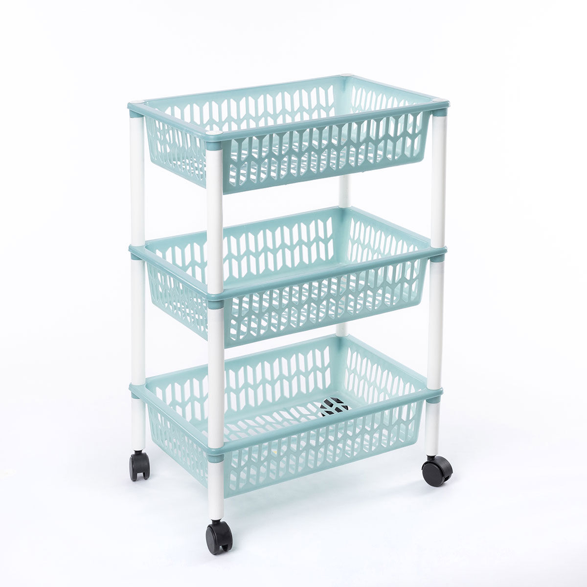 Carrinho de cozinha com 3 cestos azul