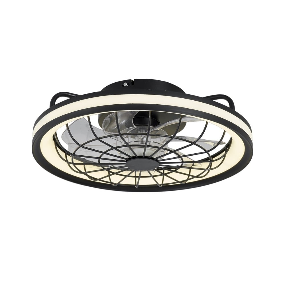 CristalRecord plafondventilator Rafale - 1 lichts - 40 x 14  cm - zwart