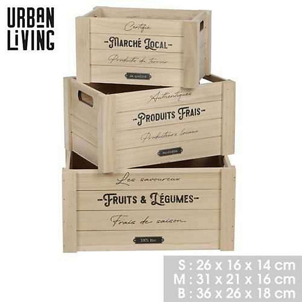 Lot de 3 caisses rectangulaires