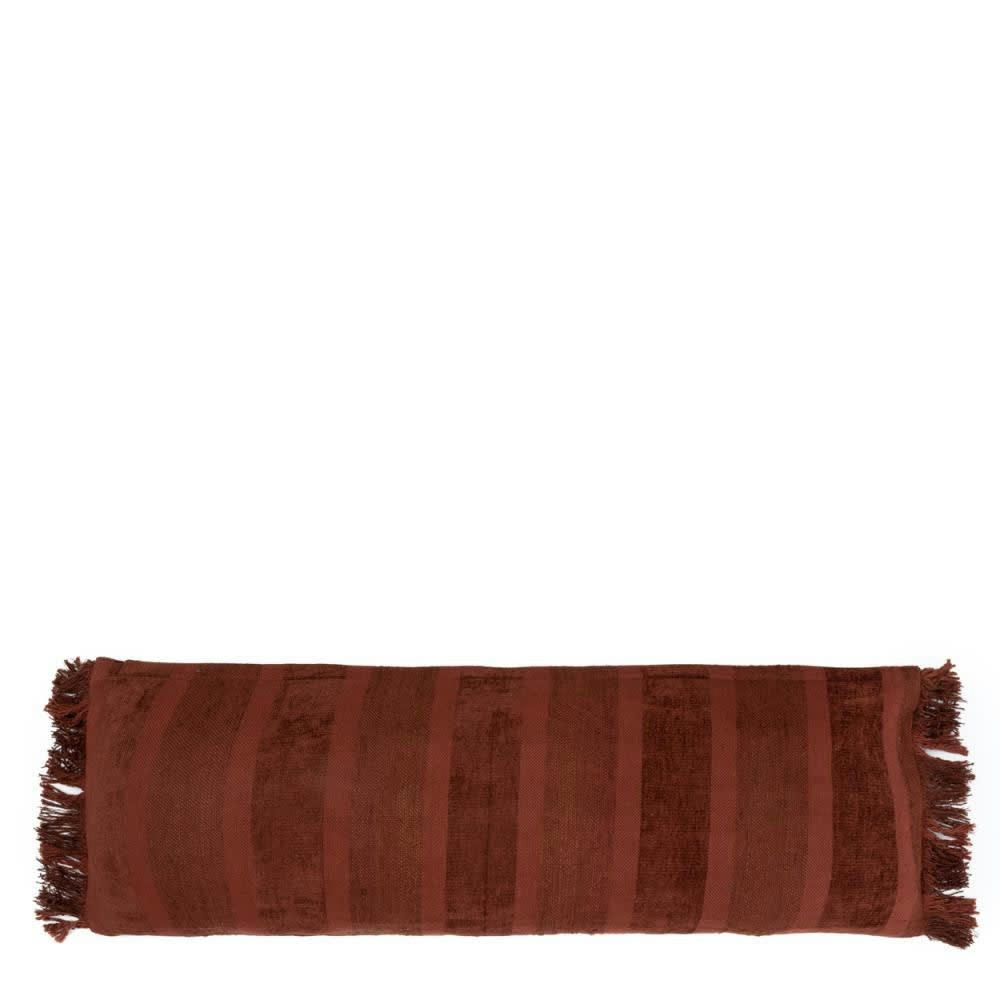 OH MY GEE - Coussin en velours bordeaux 35x100