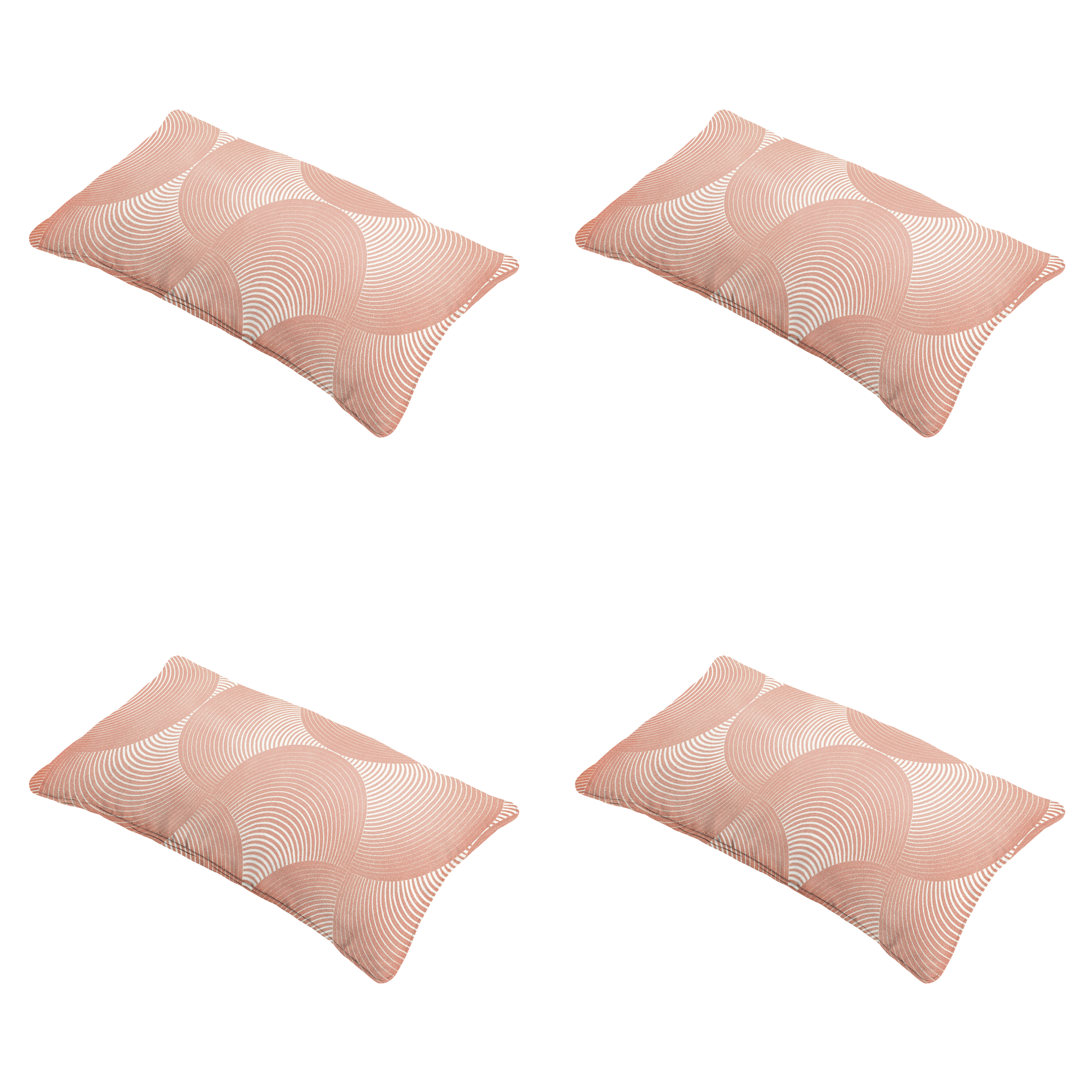 Madison sierkussen Napels - roze - 30x50x10cm - set van 4