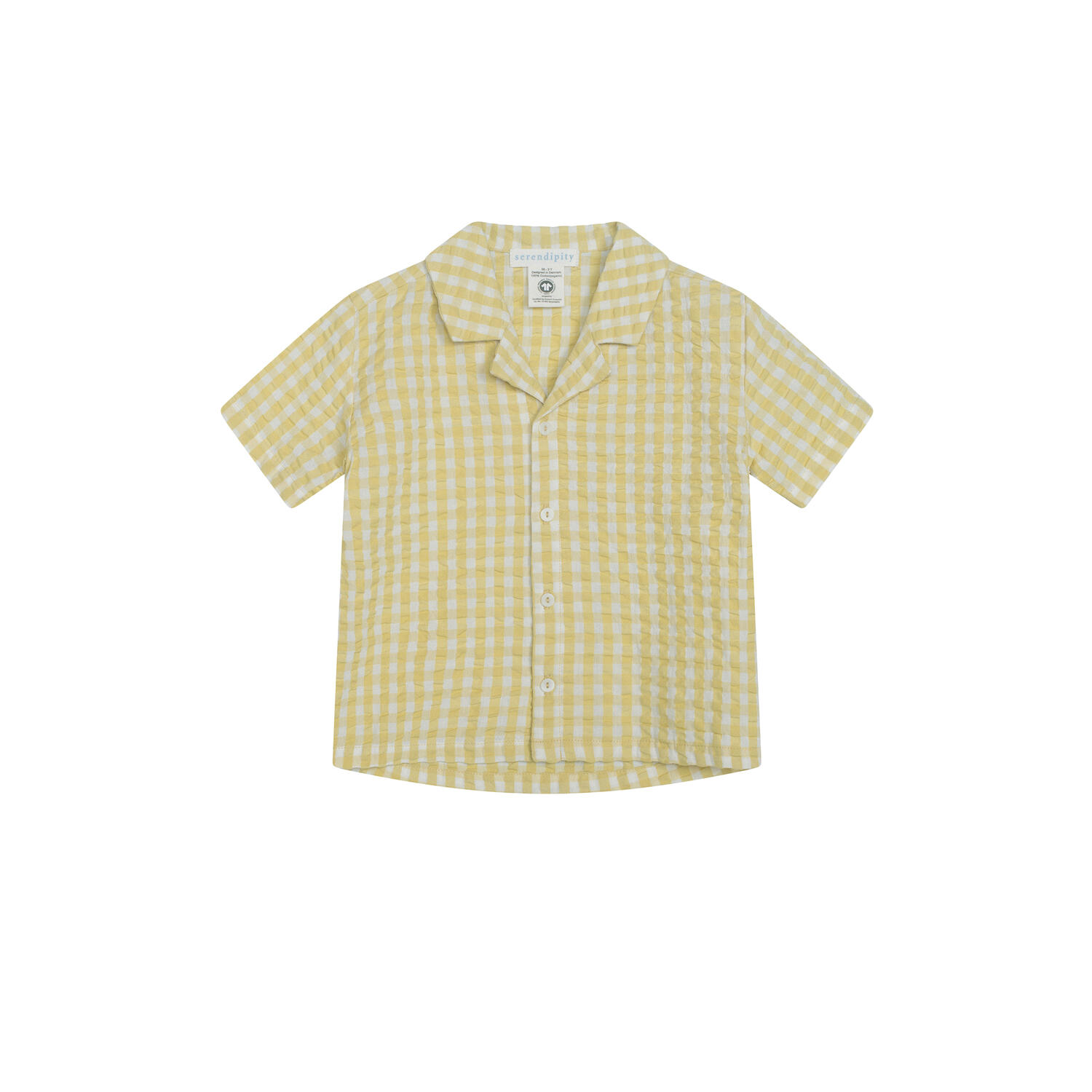 Short Sleeve Shirt, lemon checks