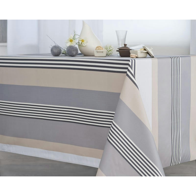 BETTY - Nappe jacquard enduit acrylique ardoise 160x160 cm