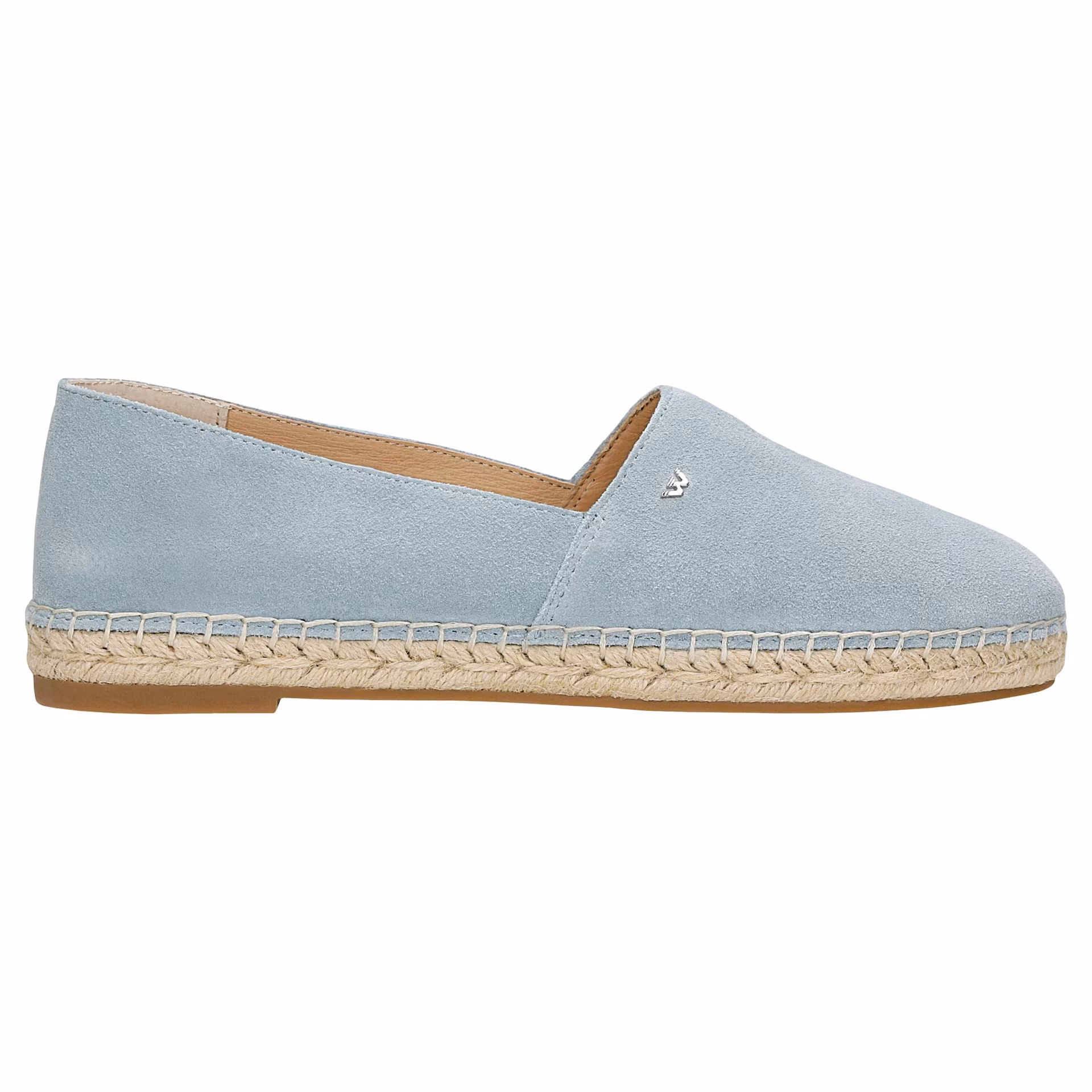 Jasnoniebieskie espadryle damskie z dwoiny