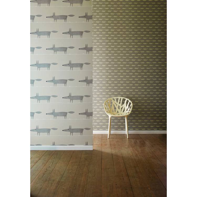 Scion Mr Fox Grey Wallpaper