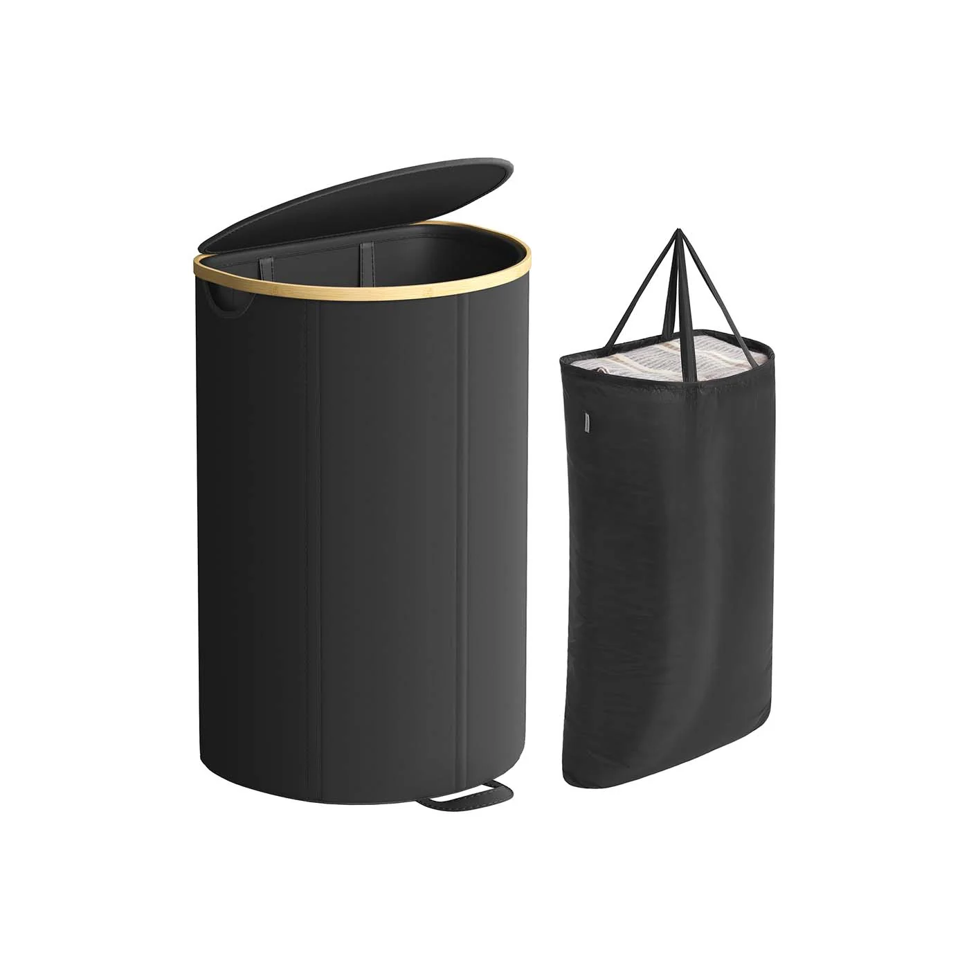 Panier à linge 90 L avec couvercle sac amovible