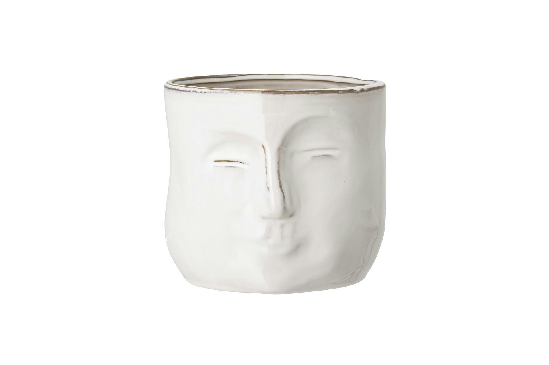 IGNACIA - Pot de fleurs en grès blanc