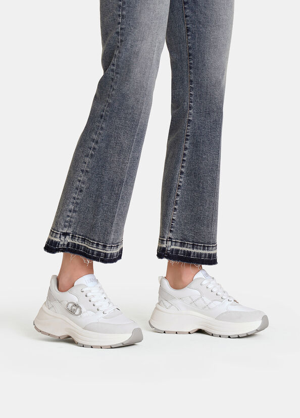Sneakers in suede e pelle