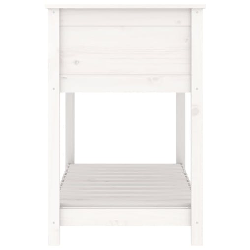 NNEVL Planter with Shelf White 111.5x54x81 cm Solid Wood Pine
