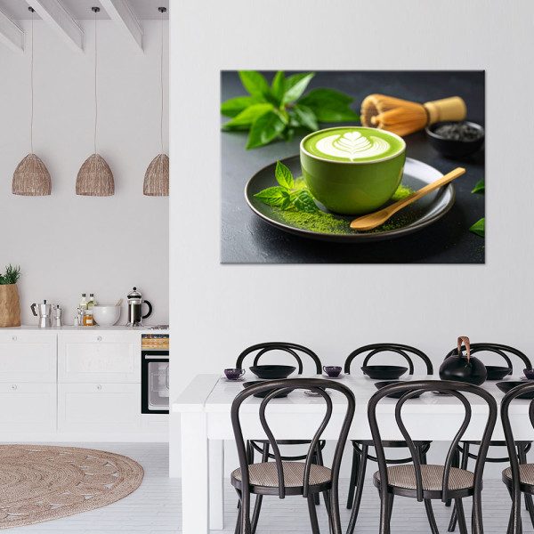 Obraz do kuchni restauracji, Matcha Herbata Latte 30x20