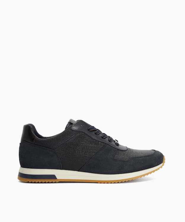 Trusting Navy - Leather Low-Top Trainers