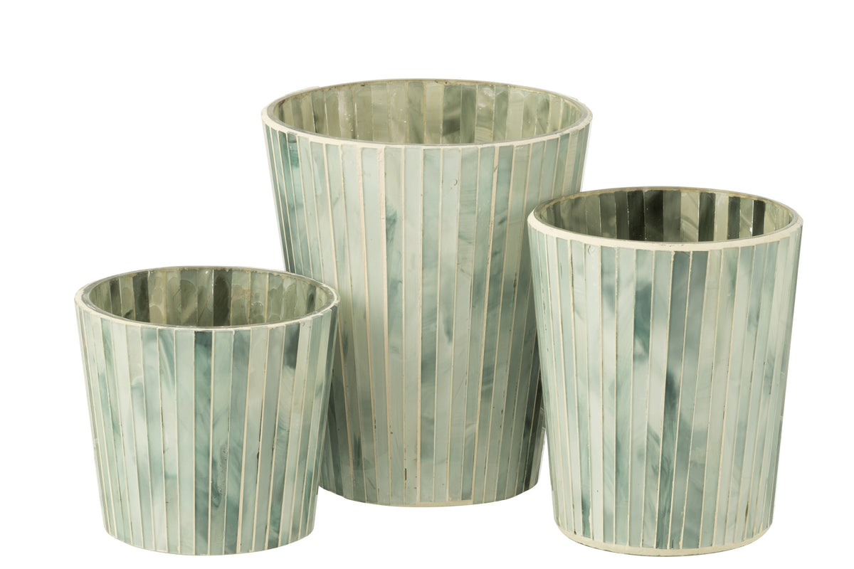 J-Line geurkaars Noa - Seaside Bliss - glas - lichtblauw - large - 75U