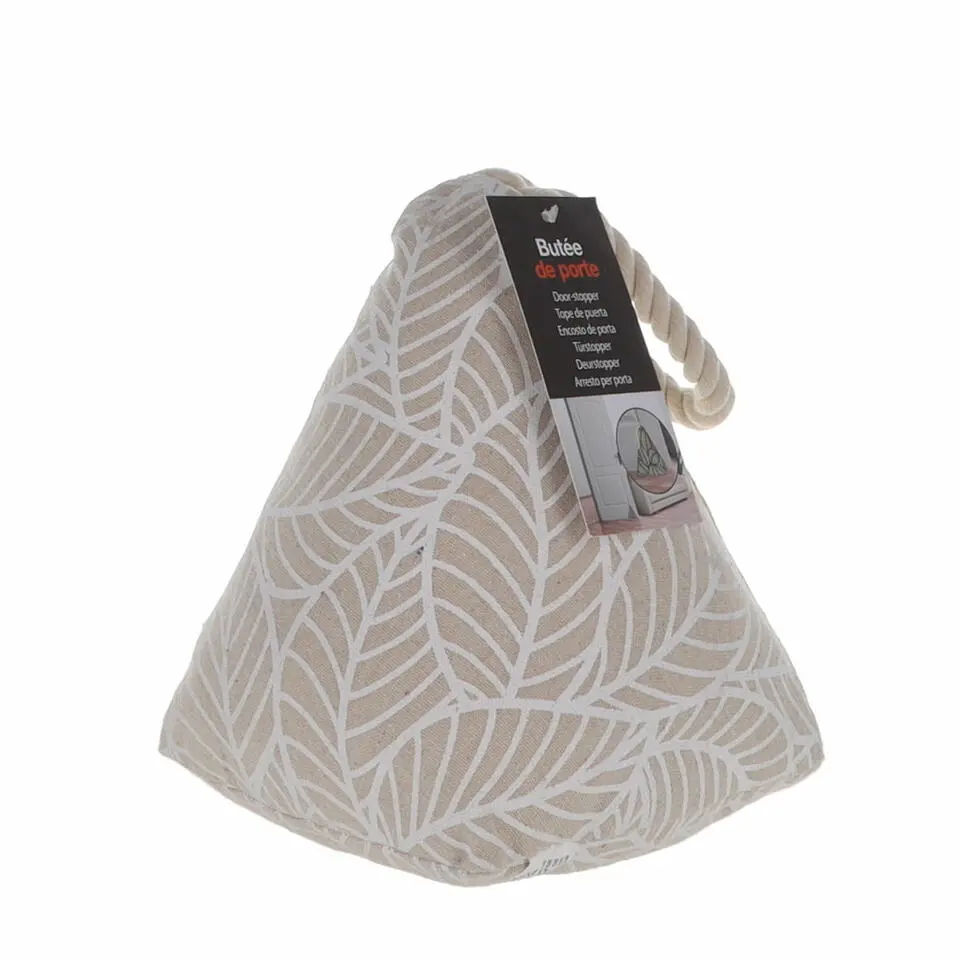 Luance Deurstopper - 1kg - beige stof - witte jungle print - 15cm