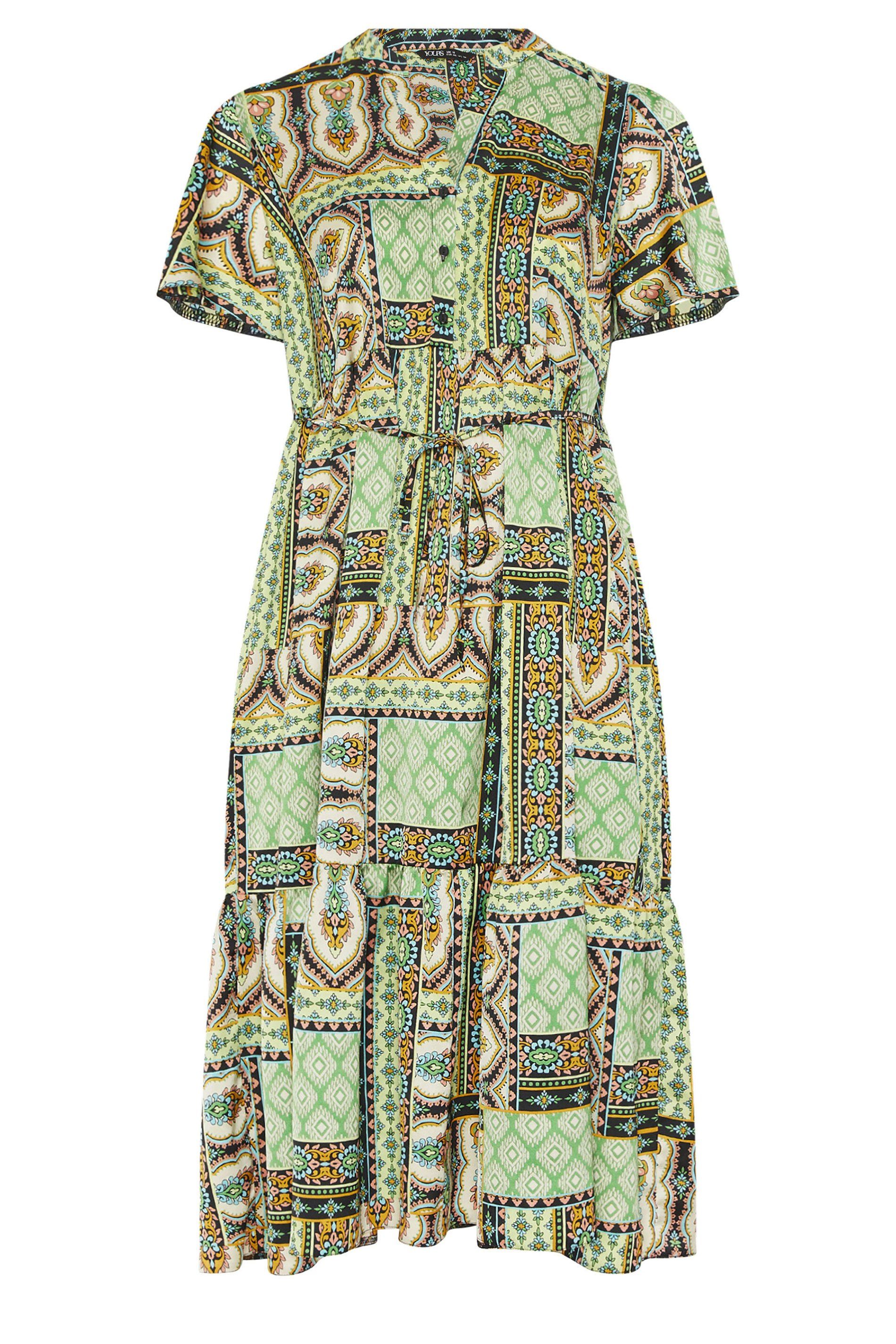 Yours Patchwork Half Placket Dress