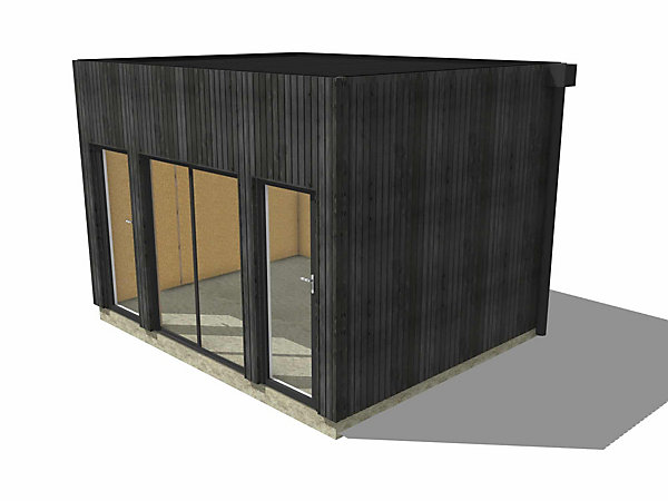 Bureau de jardin 4 saisons en bois 4,4 x 3,5 x 3,2 m / isolation RE2020