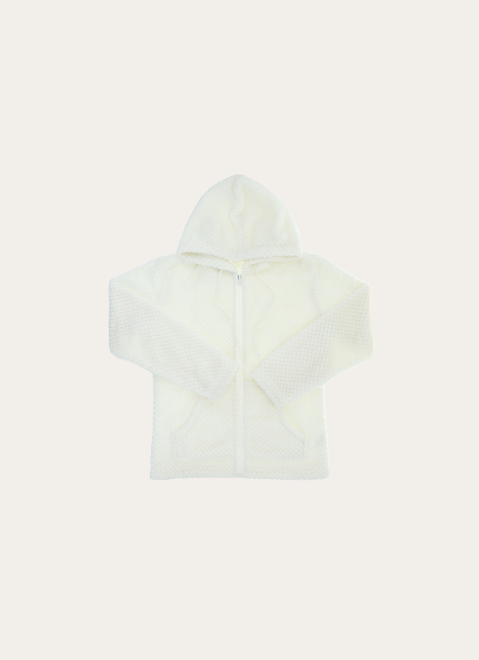 SWEAT à CAPUCHE EN POLAIRE FA?ON MOUTON ÉCRU